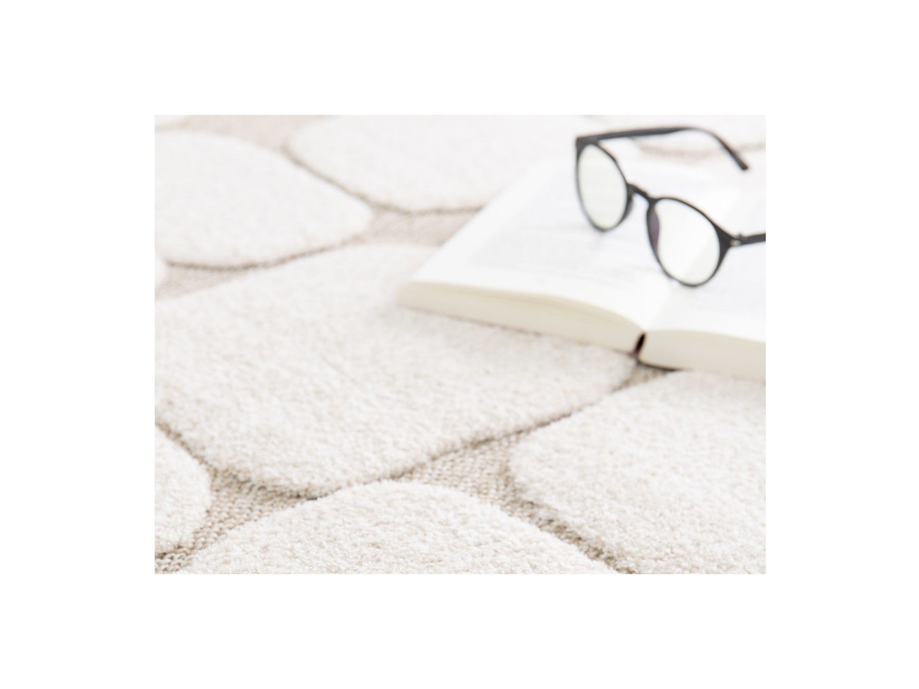 Roku - Tapis Poils Ras - Motif Abstrait - Beige