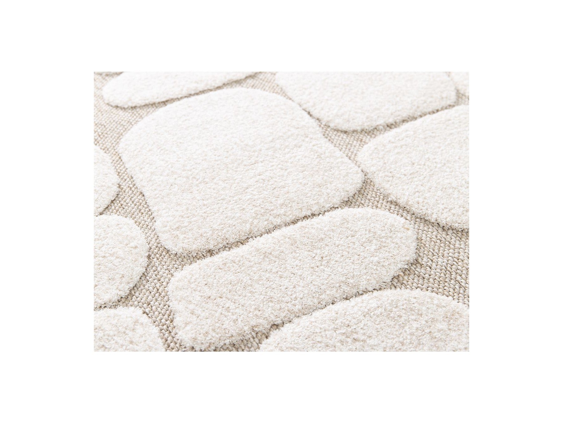 Roku - Tapis Poils Ras - Motif Abstrait - Beige