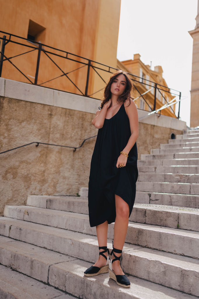 Robe Isabella Noir Coton