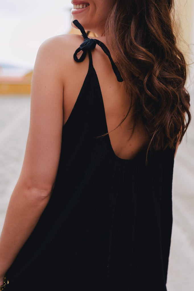 Robe Isabella Noir Coton