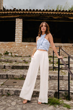 Top Pablo Faux Unis Azur