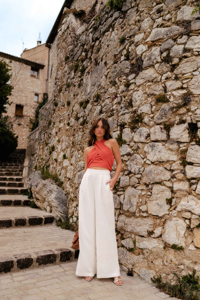 Top Pablo Lin Viscose Terracotta