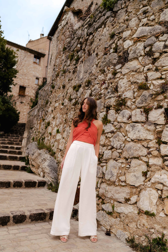 Top Pablo Lin Viscose Terracotta