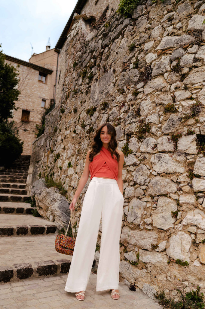 Top Pablo Lin Viscose Terracotta