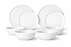 Service De Table En Porcelaine 12 Pièces - Moon - Blanc