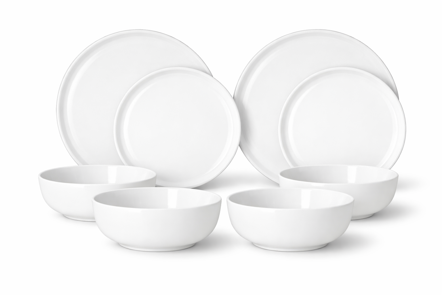 Service De Table En Porcelaine 12 Pièces - Moon - Blanc