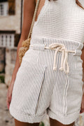 Short Barney Rayure Jean Blanc