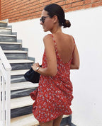 Robe Adèle Rouge Fleuri