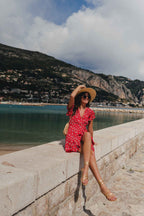 Robe Joséphine Rouge Fleuri