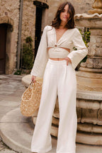 Top Élia Lin Viscose Beige