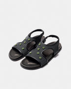 Mules Addaia Negro Malla-Verde