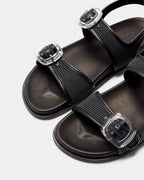 Mules Canet Negro Malla