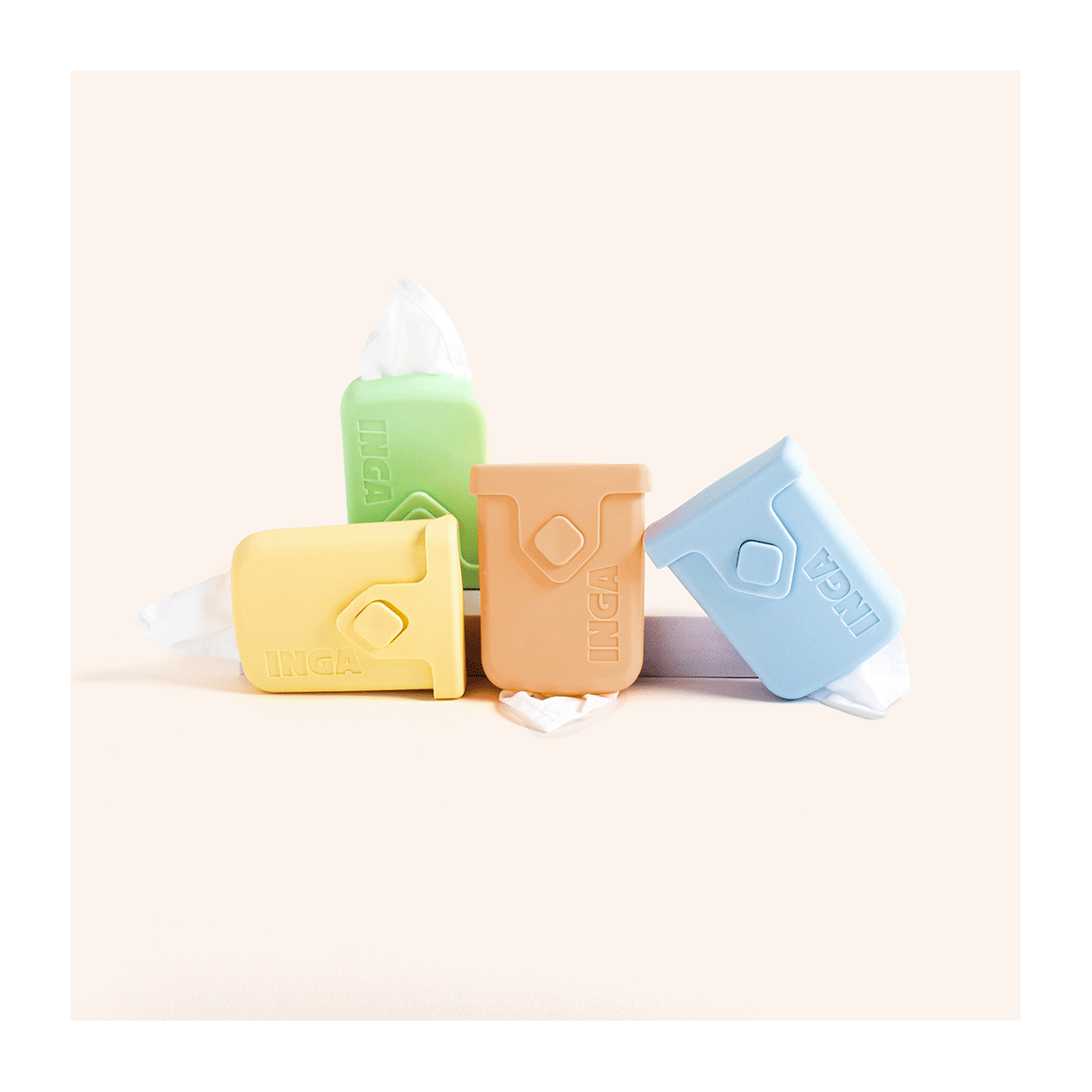 4 étuis à mouchoirs en tissu lavables 4 couleurs