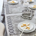 Le Jacquard Francais - 4 Sets De Table - Foret Enchantee - Argent - Coton