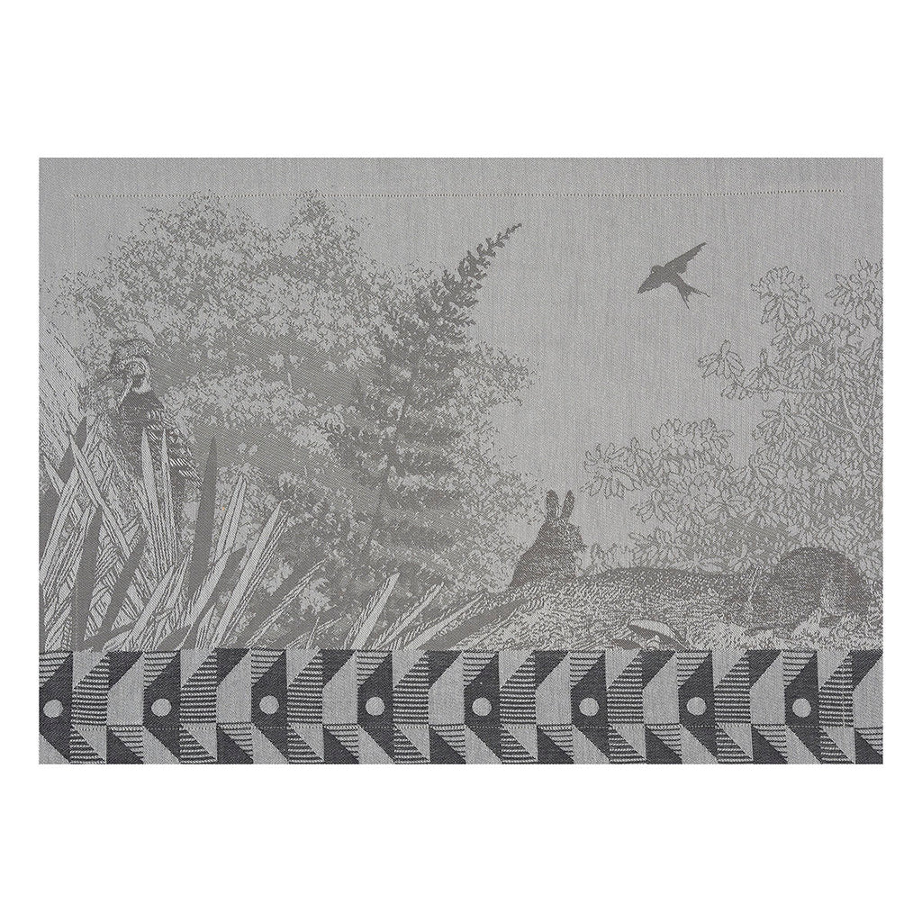 Le Jacquard Francais - 4 Sets De Table - Foret Enchantee - Argent - Coton