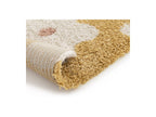 Suzy - Tapis Poils Courts - Motif Fleur - Jaune