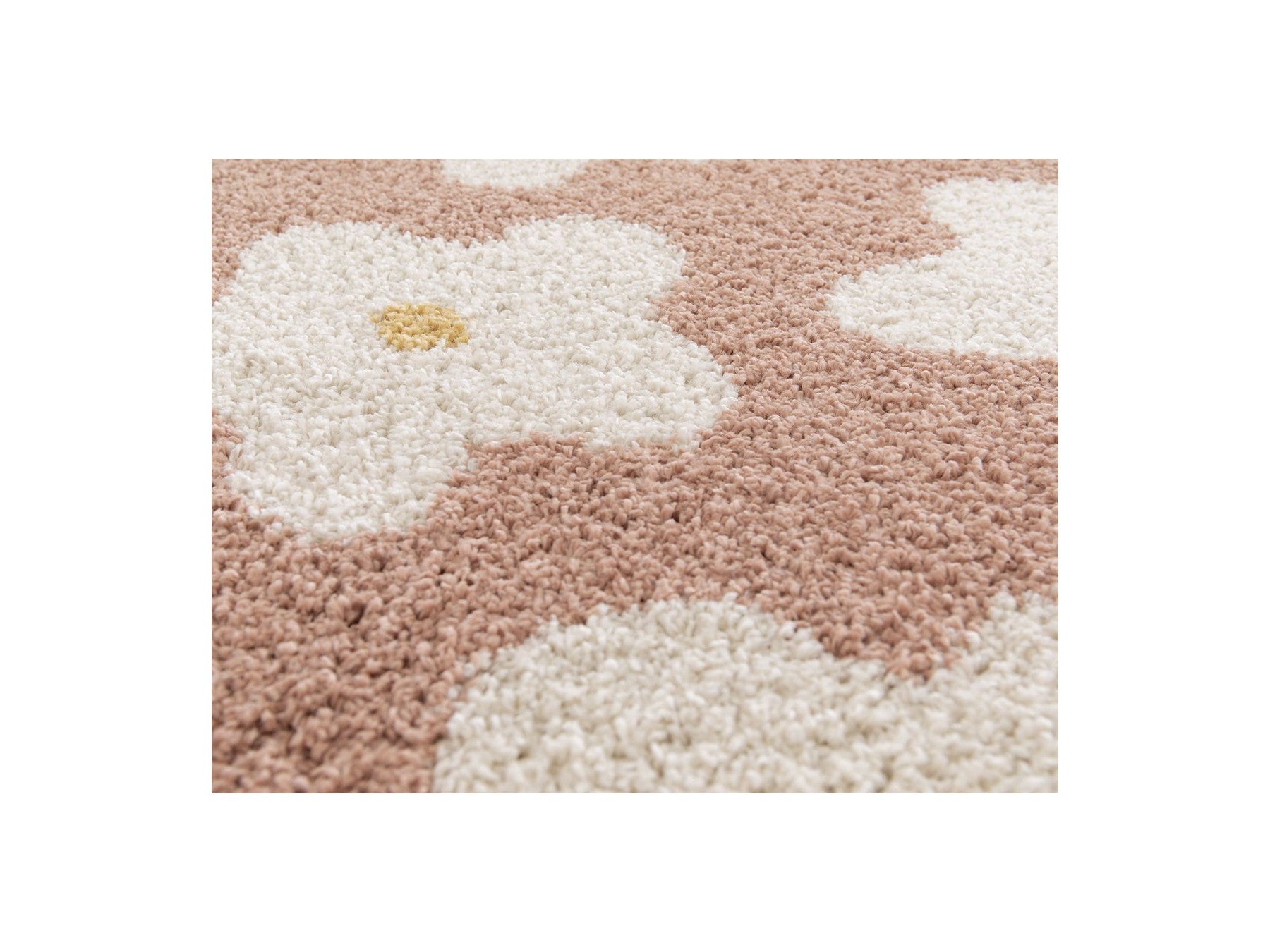 Suzy - Tapis Poils Courts - Motif Fleur - Rose