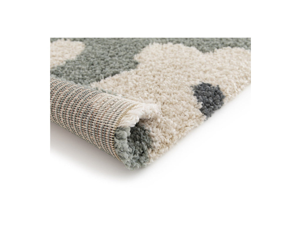 Suzy - Tapis Poils Courts - Motif Fleur - Bleu