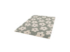 Suzy - Tapis Poils Courts - Motif Fleur - Bleu