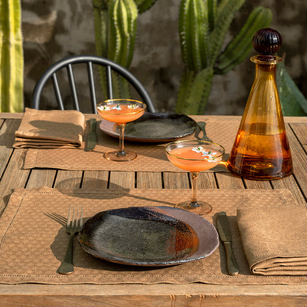 Le Jacquard Francais - 4 Sets De Table - Portofino Geo - Terra - Lin
