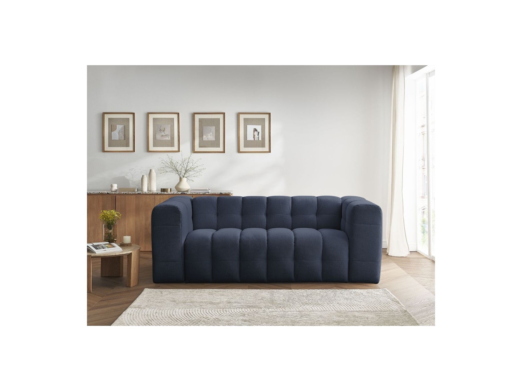 Cloud - Canapé Droit Convertible 3 Places - Tissu Lisse