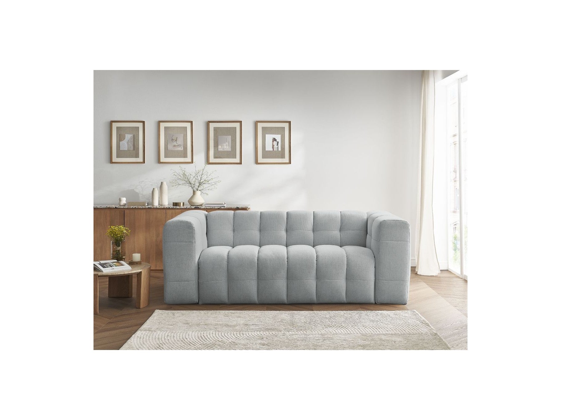 Cloud - Canapé Droit Convertible 3 Places - Tissu Lisse