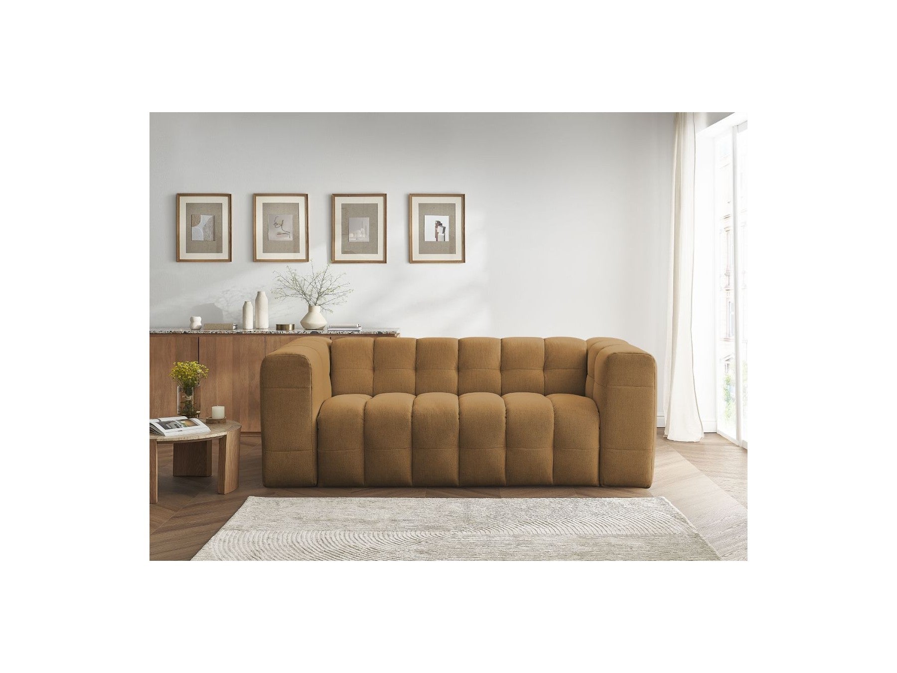 Cloud - Canapé Droit Convertible 3 Places - Tissu Lisse