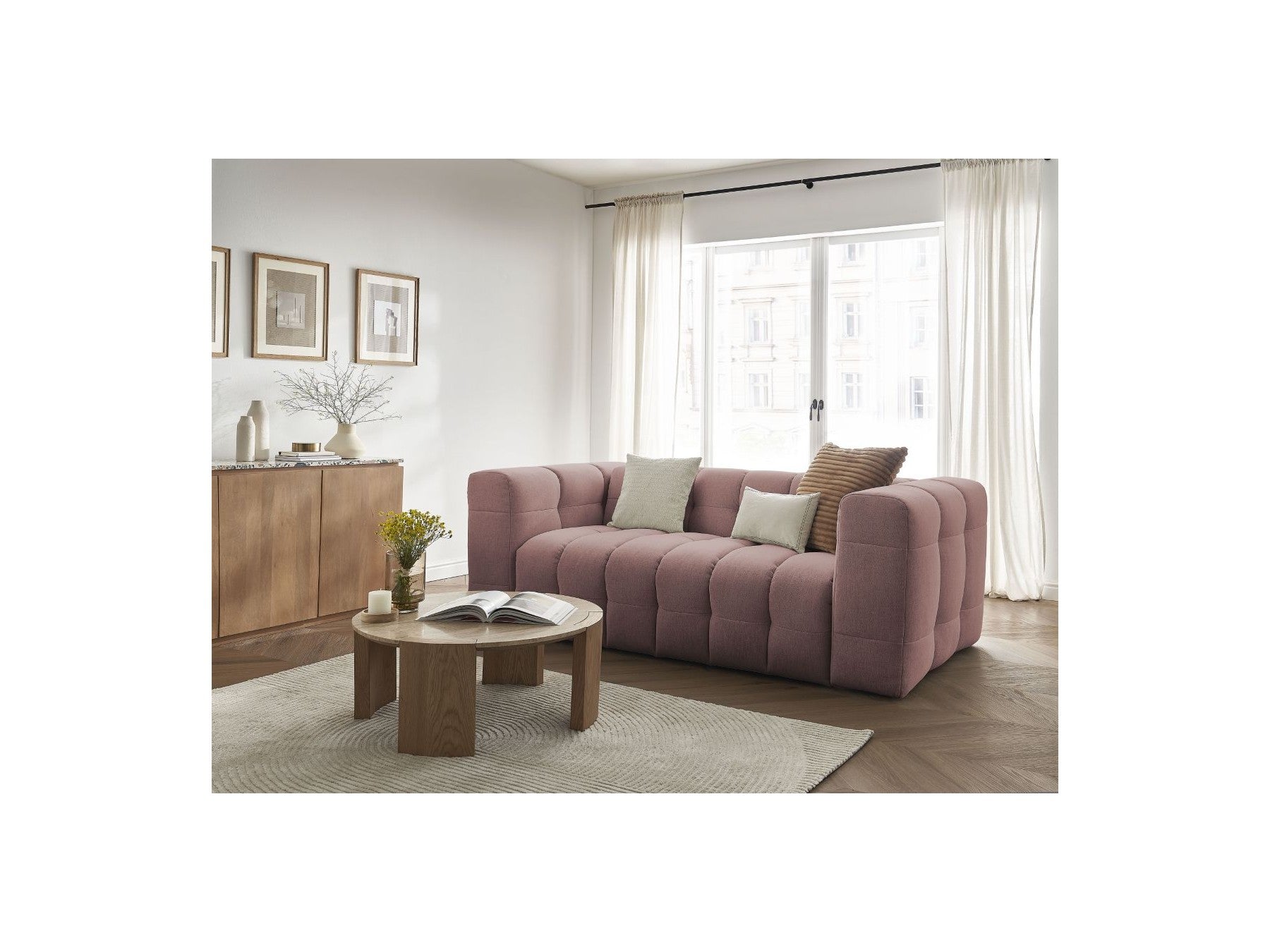 Cloud - Canapé Droit Convertible 3 Places - Tissu Lisse