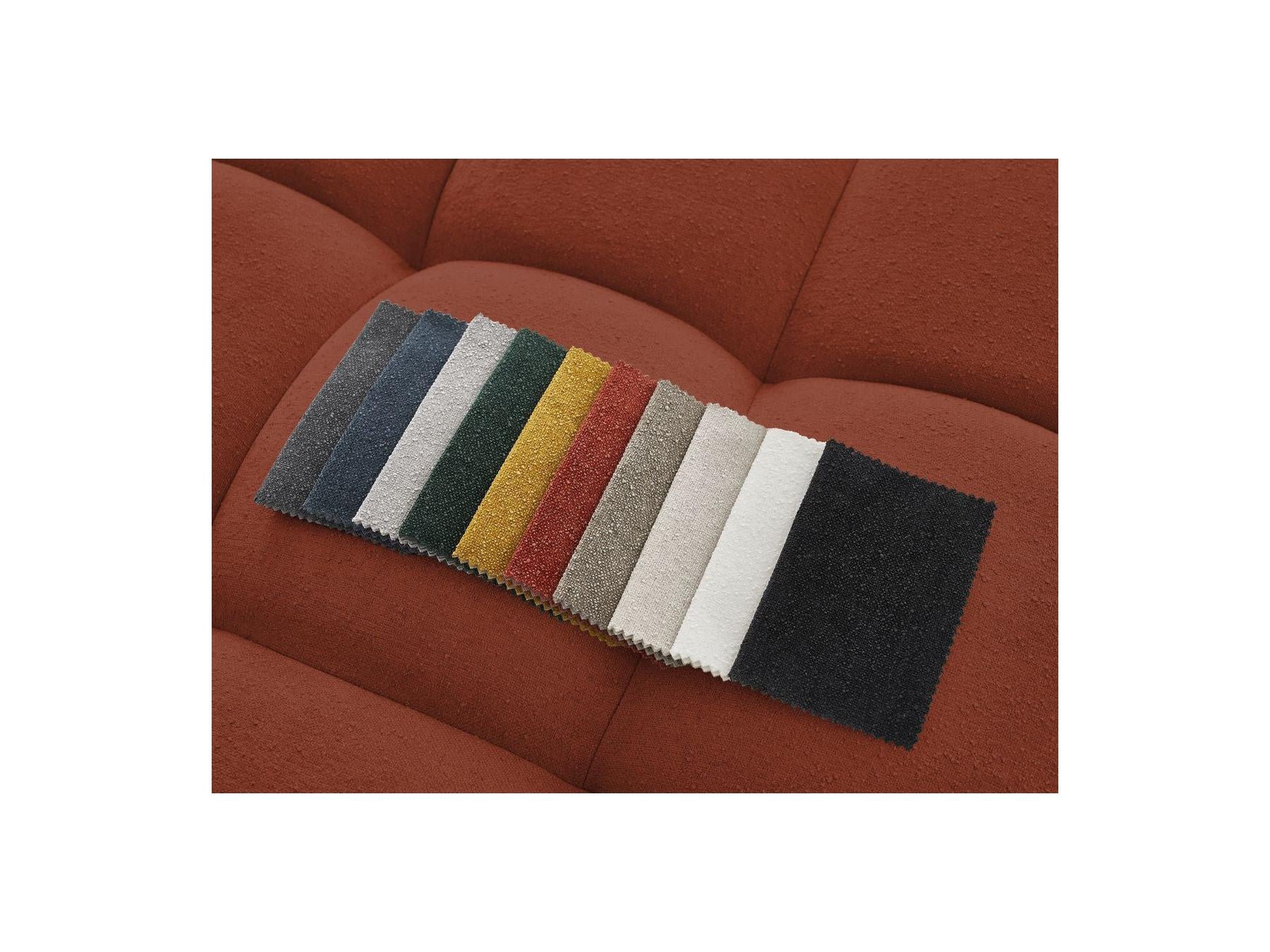 Everest - Canapé D'Angle Fixe - Tissu Texturé - Angle Gauche - 10 Coussins