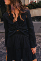 Blouse Dahlia Noir Coton