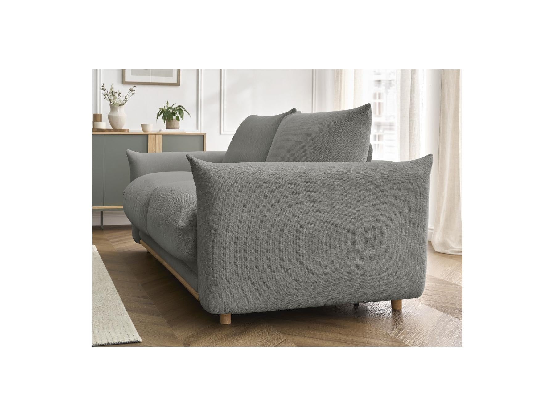 Ernest - Canapé Droit Convertible Ouverture Express - Tissu Lisse - 160X190