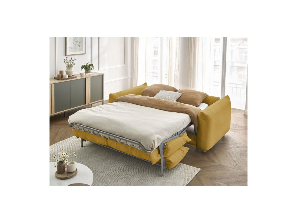 Ernest - Canapé Droit Convertible Ouverture Express - Tissu Lisse - 140X190