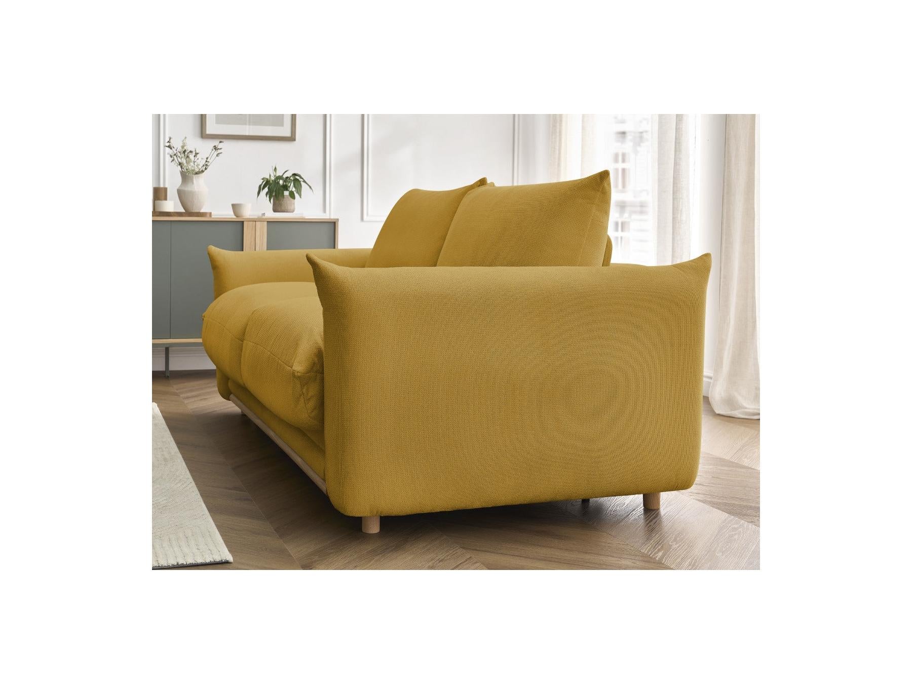 Ernest - Canapé Droit Convertible Ouverture Express - Tissu Lisse - 140X190