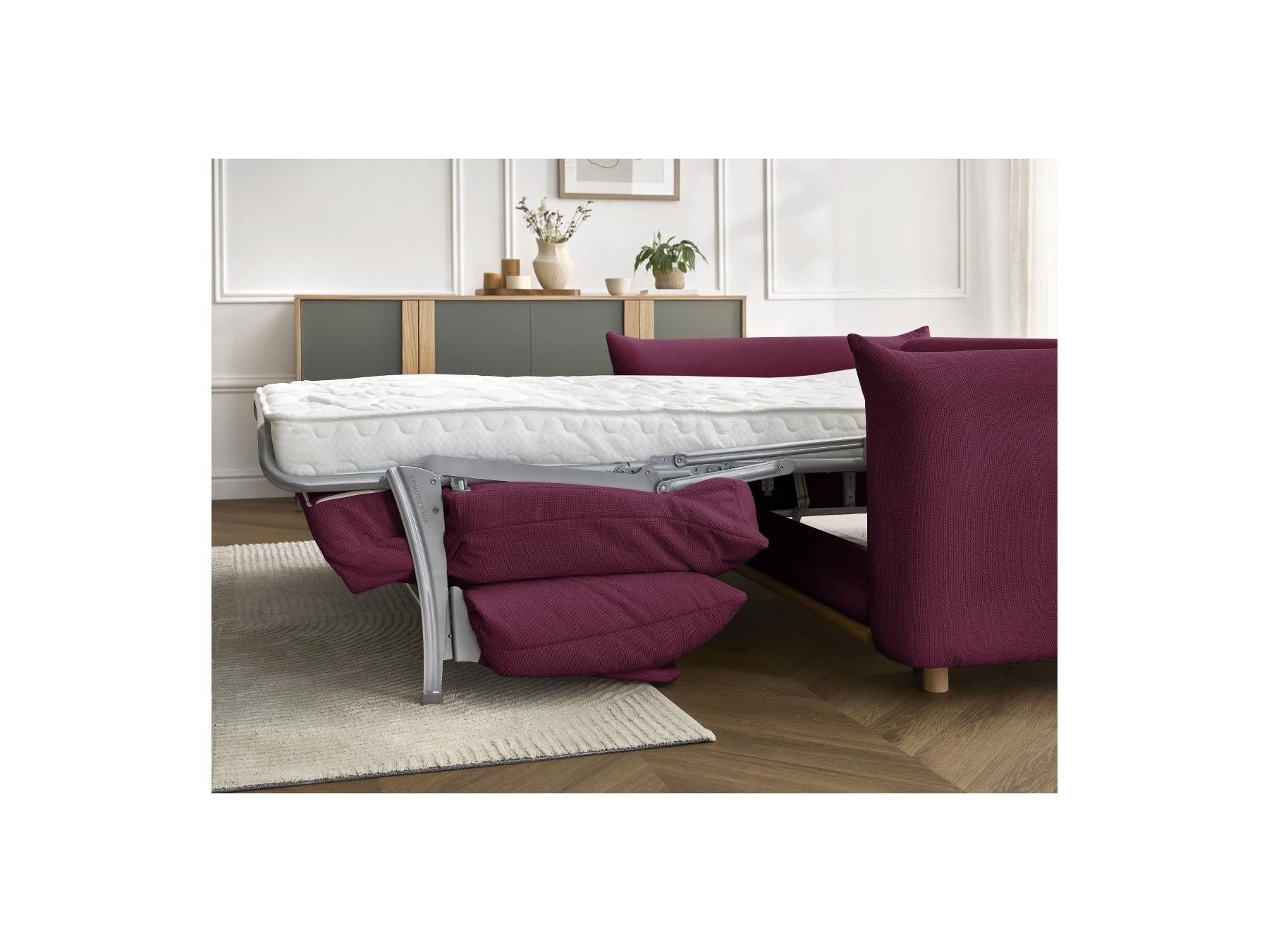 Ernest - Canapé Droit Convertible Ouverture Express - Tissu Lisse - 160X190