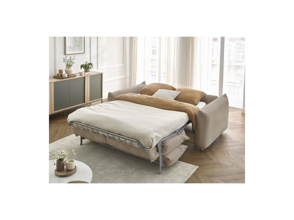 Ernest - Canapé Droit Convertible Ouverture Express - Tissu Lisse - 160X190