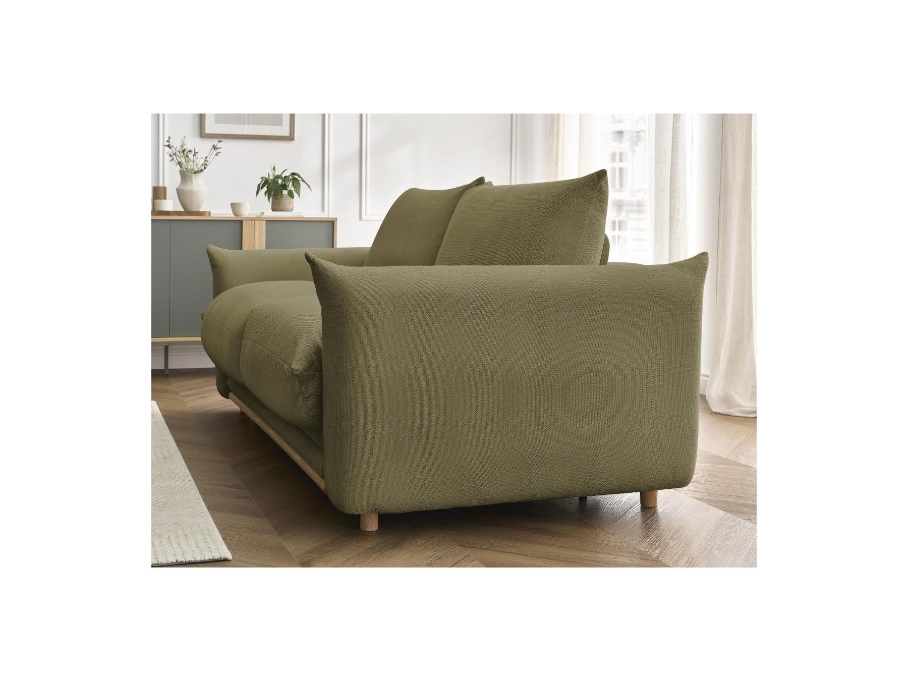 Ernest - Canapé Droit Convertible Ouverture Express - Tissu Lisse - 160X190