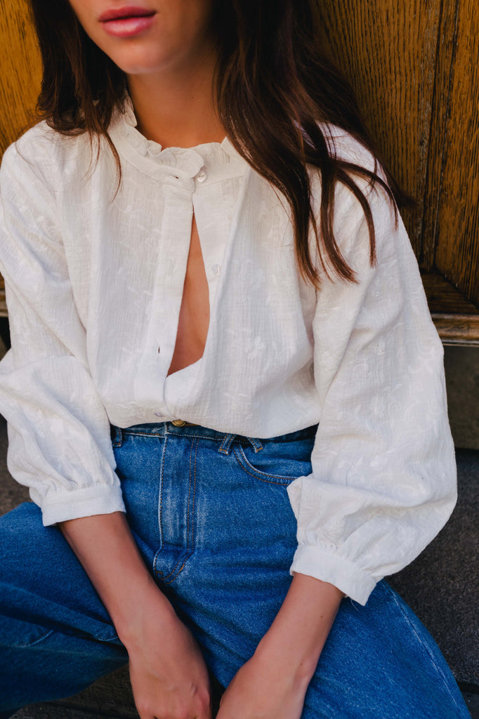 Blouse Rufus Blanc Brodé