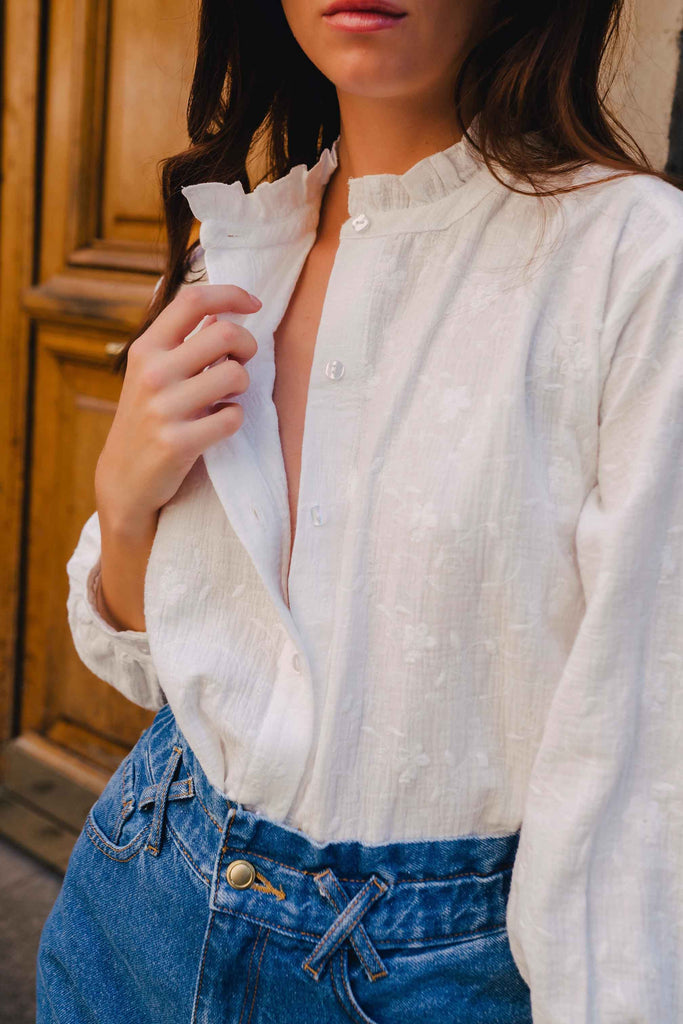 Blouse Rufus Blanc Brodé