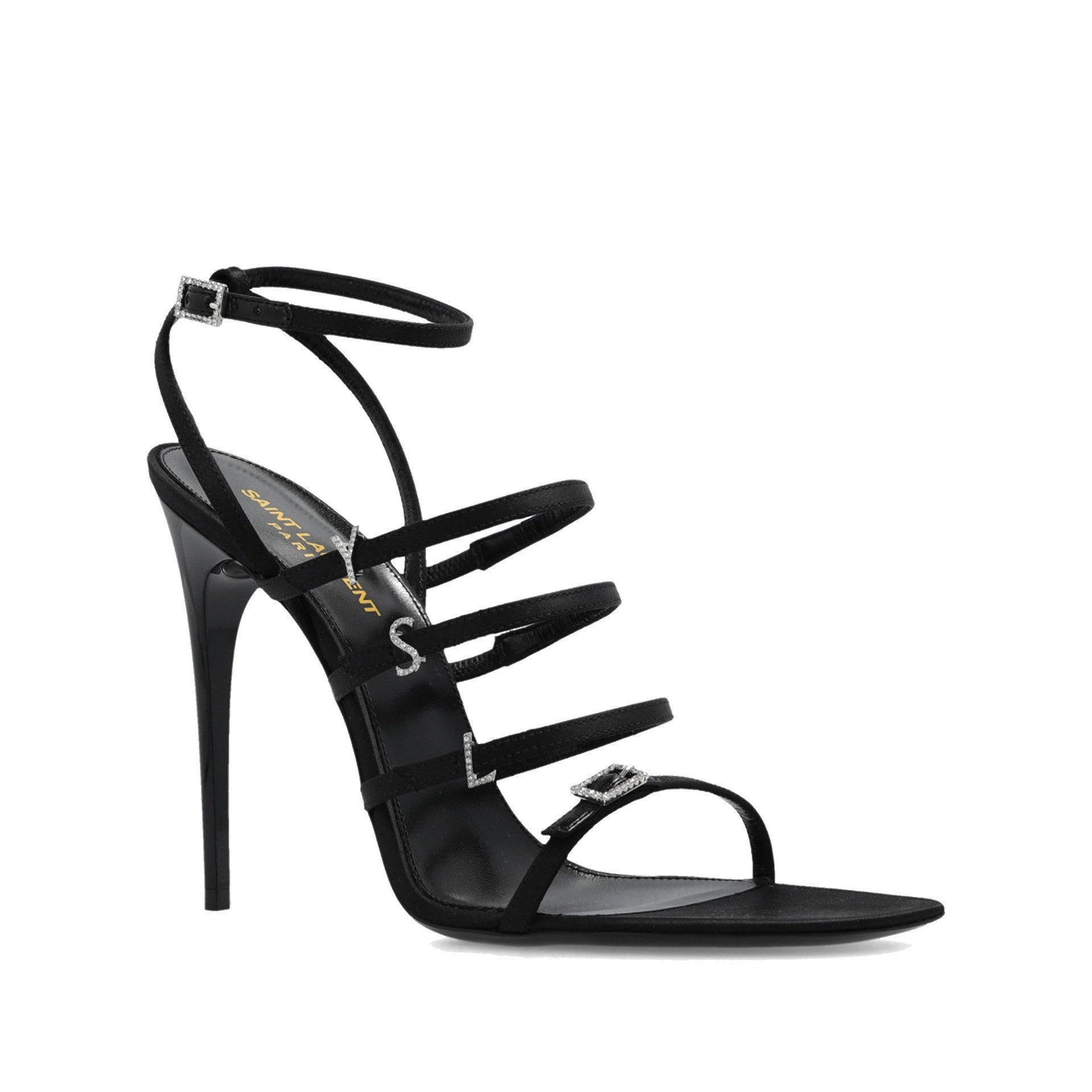 Sandales Saint Laurent Jerry Satin - Black - Femme