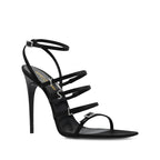Saint Laurent Jerry Satin Sandals - Black - Femme