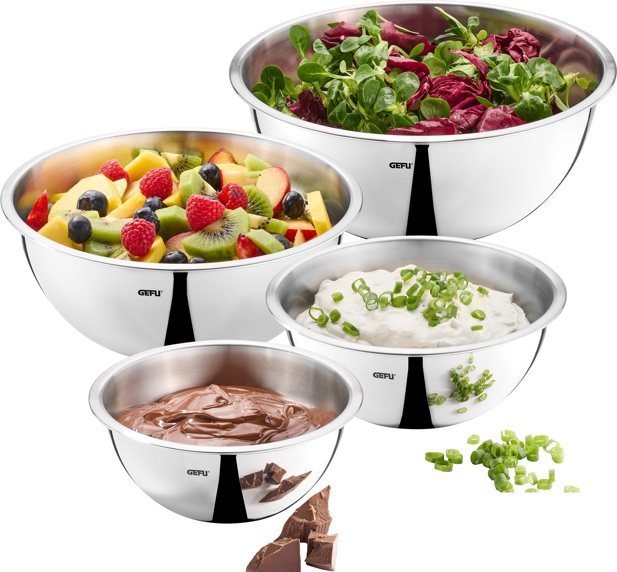 Cavaro - Set De 4 Bols En Acier Inoxydable - Argent