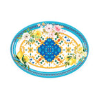 Grand Plateau Ovale "Flower&Lemon"