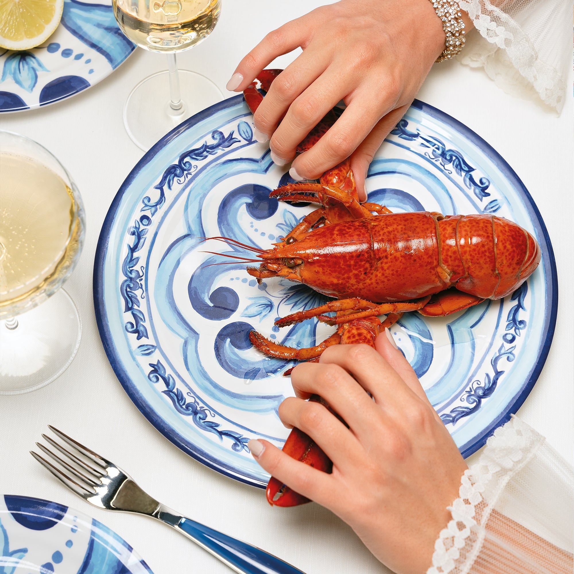 Assiette Plate "Blues"