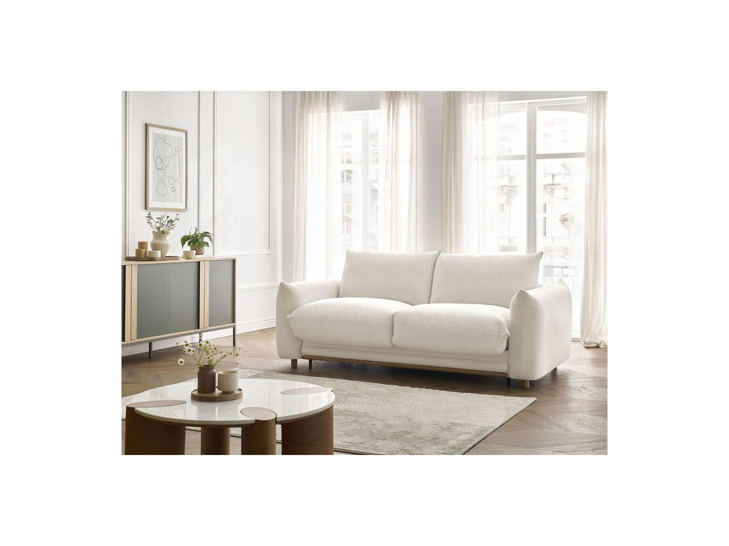 Ernest - Canapé Droit Convertible Ouverture Express - Tissu Lisse - 140X190
