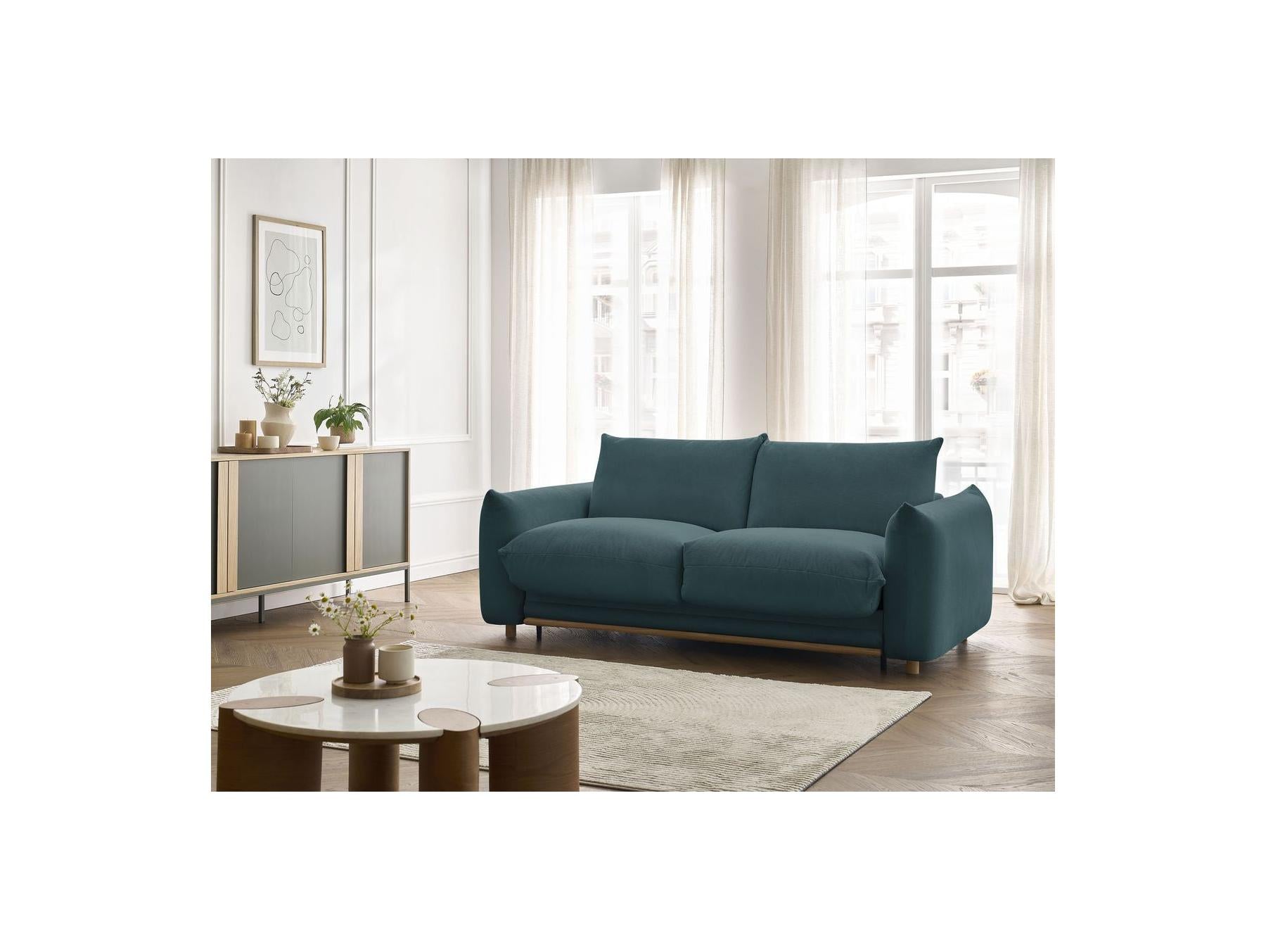 Ernest - Canapé Droit Convertible Ouverture Express - Tissu Lisse - 140X190