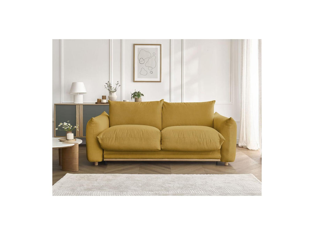 Ernest - Canapé Droit Convertible Ouverture Express - Tissu Lisse - 140X190