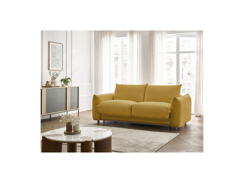 Ernest - Canapé Droit Convertible Ouverture Express - Tissu Lisse - 140X190