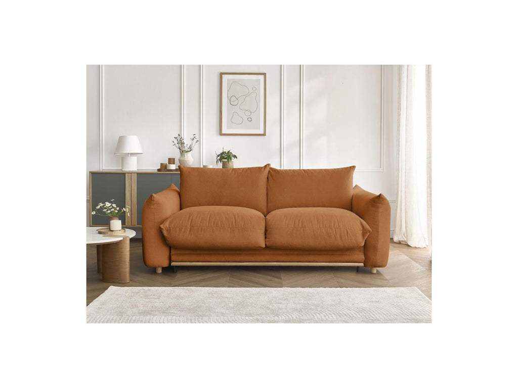 Ernest - Canapé Droit Convertible Ouverture Express - Tissu Lisse - 140X190