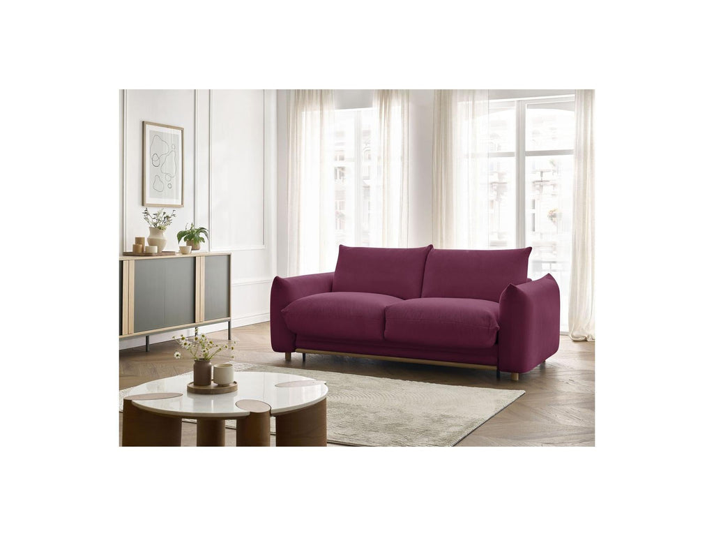 Ernest - Canapé Droit Convertible Ouverture Express - Tissu Lisse - 160X190