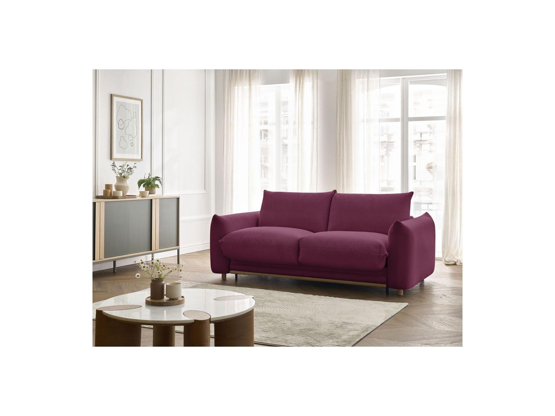 Ernest - Canapé Droit Convertible Ouverture Express - Tissu Lisse - 160X190